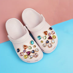 26 PCS Shoe Charms Buckles Colorful Crystal Diamond Rhinestones Decoration