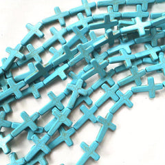 12pcs Turquoise Big Cross Beads 25 35mm