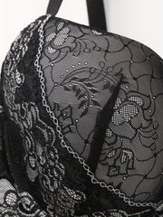 Floral Lace Push Up Underwire Bra
