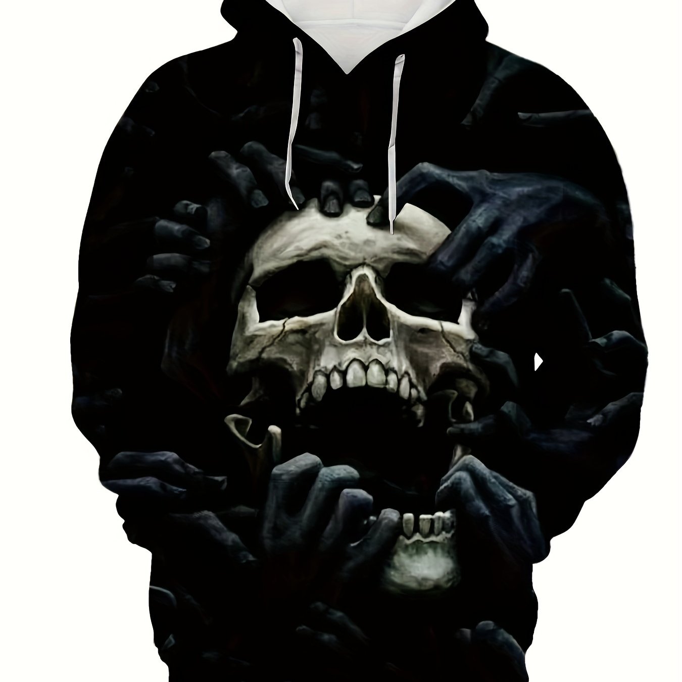 Men's Casual Skull Pattern Hoodie Hooded Sweatshirt