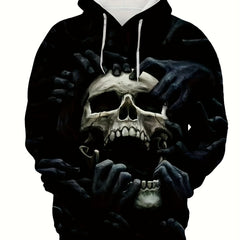 Men's Casual Skull Pattern Hoodie Hooded Sweatshirt