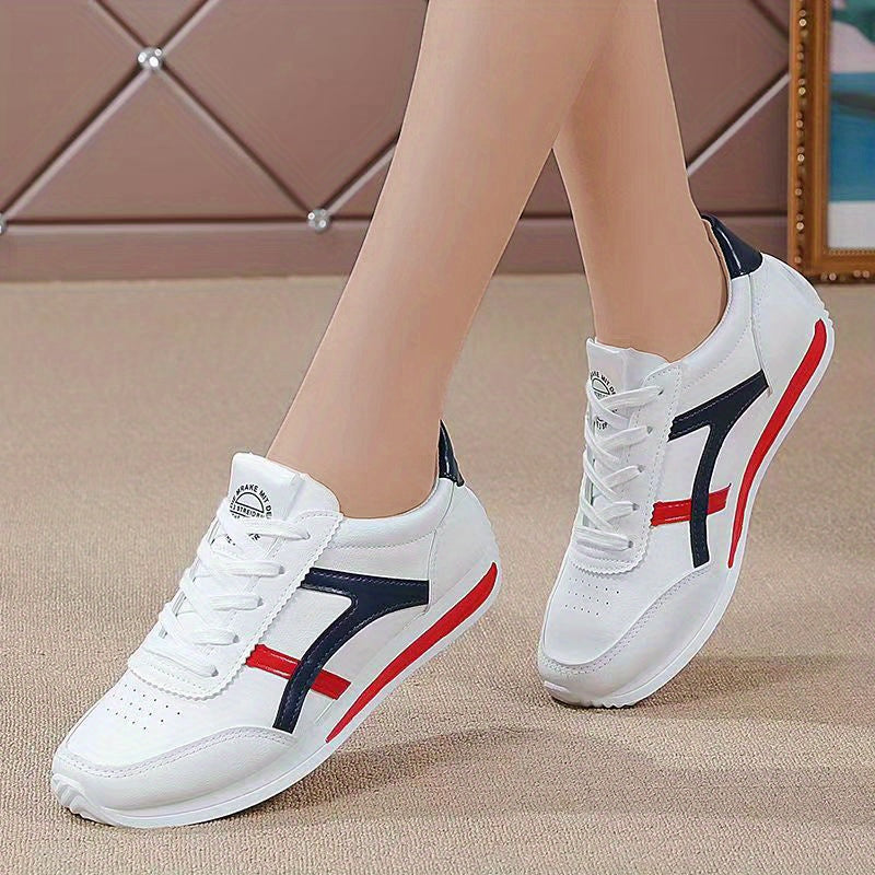 Women's Casual Faux Leather Lace Up Sneakers