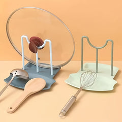 Pot Lid Organizer Rack with Spoon Rest Pots & Pans Storage Holder