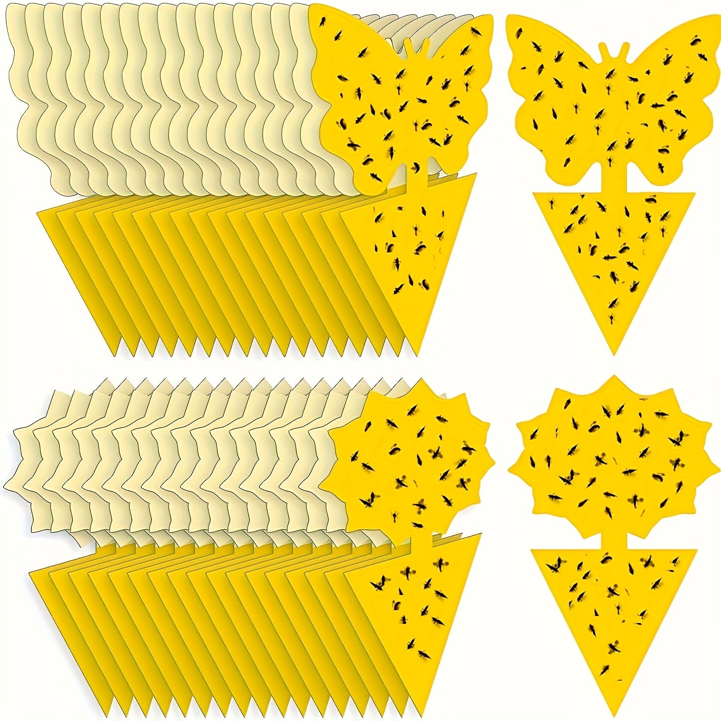 Fruit Fly Traps Fungus Gnat Traps Yellow Sticky Bug Traps - Non Toxic & Odorless