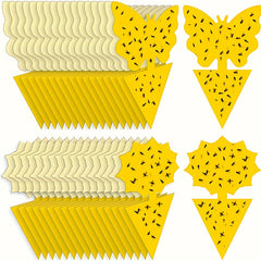 Fruit Fly Traps Fungus Gnat Traps Yellow Sticky Bug Traps - Non Toxic & Odorless