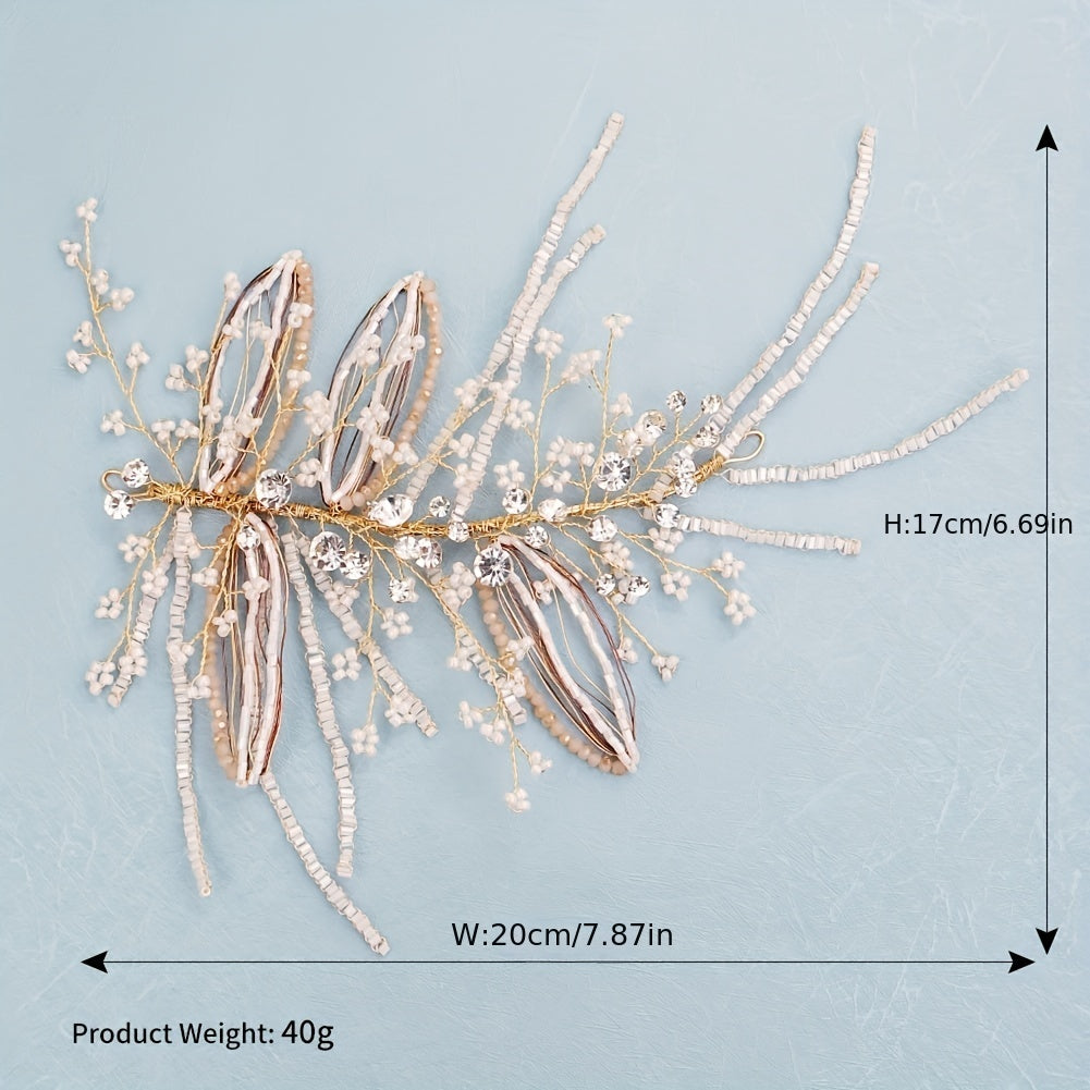 Beaded Rhinestone Wedding Hair Band Headband Bridal Hair Accessory