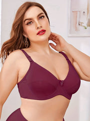 Bow Front Solid Bra Women's Full Coverage Bralette