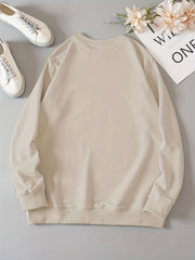 Cold Print Sweatshirt Long Sleeve Casual Crew Neck Fall Winter Women's Clothing