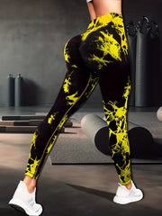Tie Dye Butt Lifting Yoga Sports Leggings High Waist
