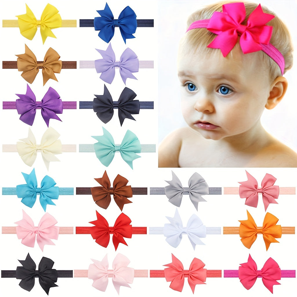 Children's Solid Ribbon Bow Headband for Kids