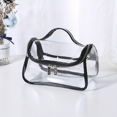 Clear PVC Toiletry Bag with Handle Zipper Waterproof Travel Pouch