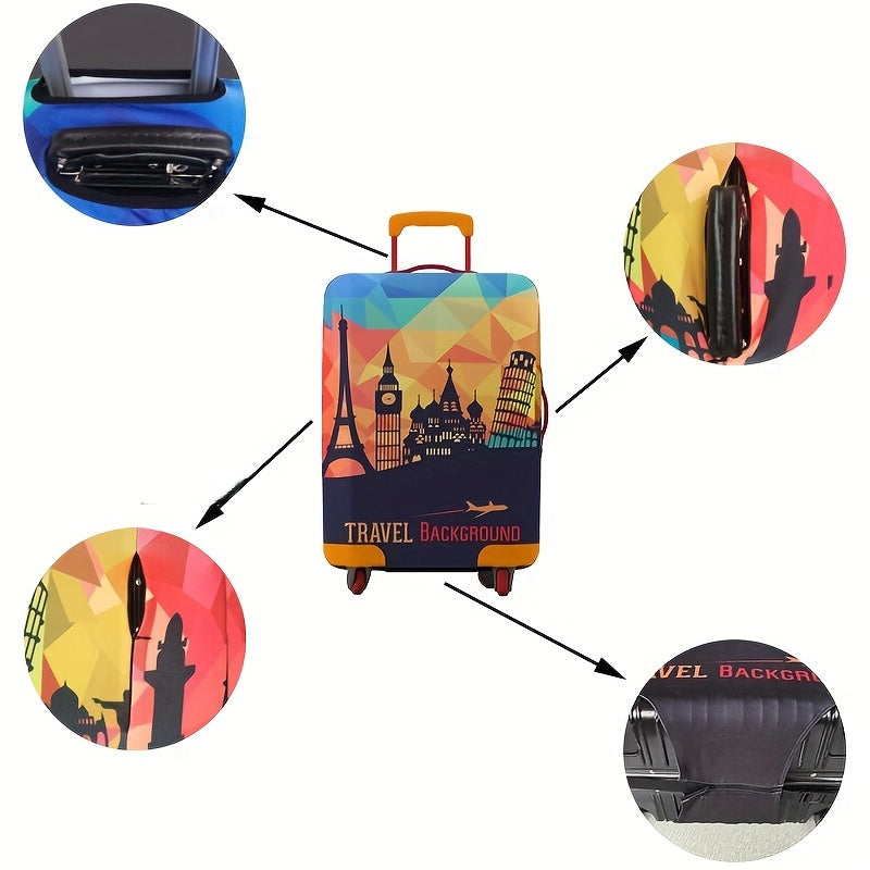 Eiffel Tower Print Luggage Cover Lightweight Travel Dustproof Cover