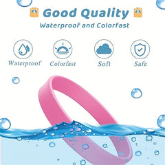100 Pieces Silicone Bracelets Rubber Wristbands Solid Blank Bracelet