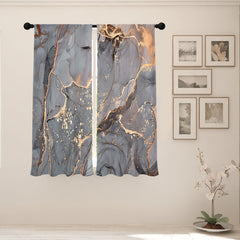 Marble Decorative Curtains Waterproof Modern Pink Gray Green Rod Pocket Curtains