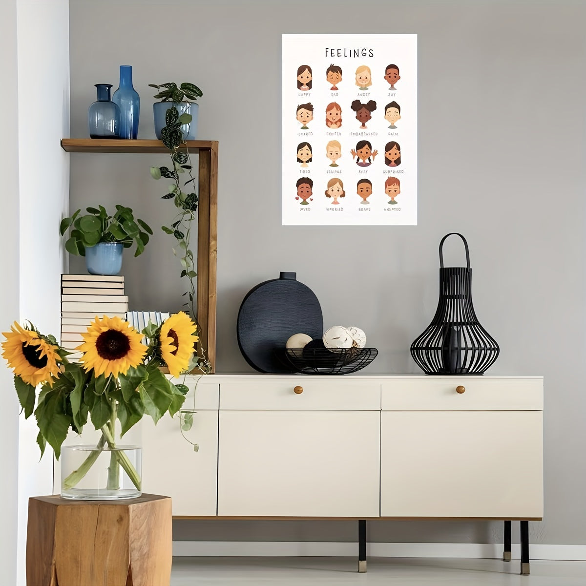 Kids Feelings Chart Canvas Poster Modern Art Wall Decor