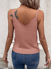 Sleeveless Knitted Tank Top Casual Women's Clothing