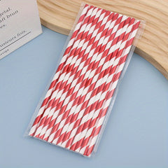25pcs Glossy Spiral Stripes Paper Straws Disposable Drinking Straws