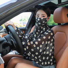 Sunscreen Mask Shawl Lightweight Breathable Windproof Wrap Cape
