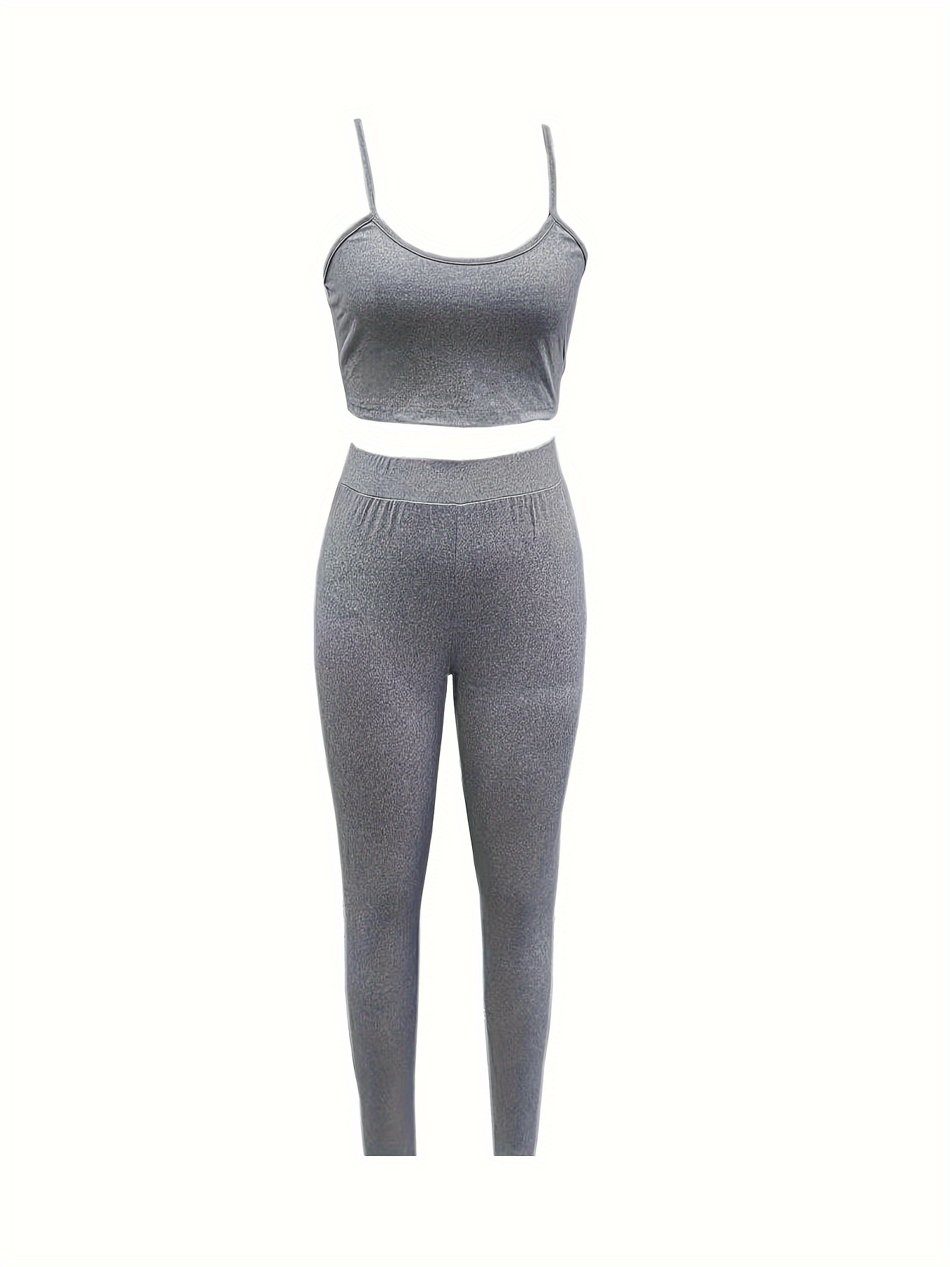 Hourglass Two piece Cami Top Set Sexy Crop Cami Top & Casual Pants 2pcs