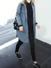 Hooded Longline Denim Jacket
