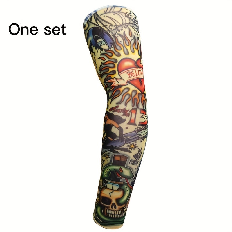 Flower Print Arm Tattoo Sleeves for Sun Protection and Style