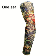 Flower Print Arm Tattoo Sleeves for Sun Protection and Style