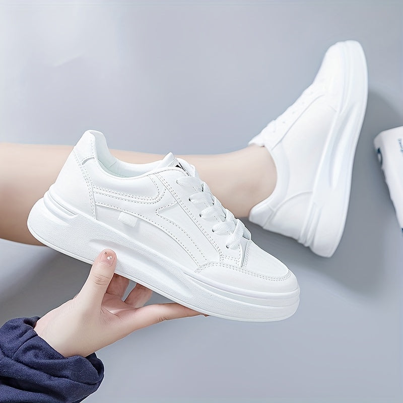 Women's Platform Skate Shoes Lace Up Low Top Outdoor Walking Shoes