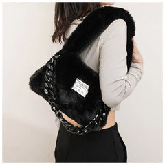 Plush Printed Tote Bag for Women