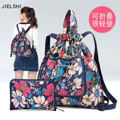 Oxford Floral Backpack Purse for Women Girls Travel Outdoor Storage Bag