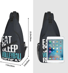 bassyil Volleyball Sling Bag Crossbody Travel Hiking Chest Backpack
