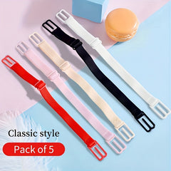 5pcs Invisible Bra Strap Clips Adjustable Elastic Shoulder Belt Non slip Buckles