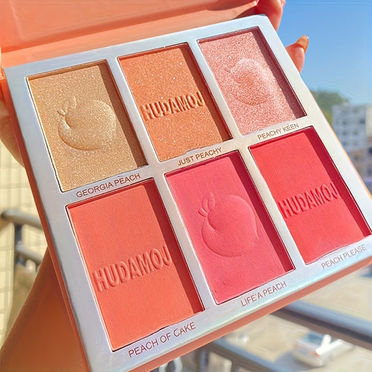 6-Color Highlight & Contour Blush Palette for Cosplay
