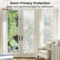 Frosted Retro Floral Tulips Privacy Glass Film Sun Protection Window Decal