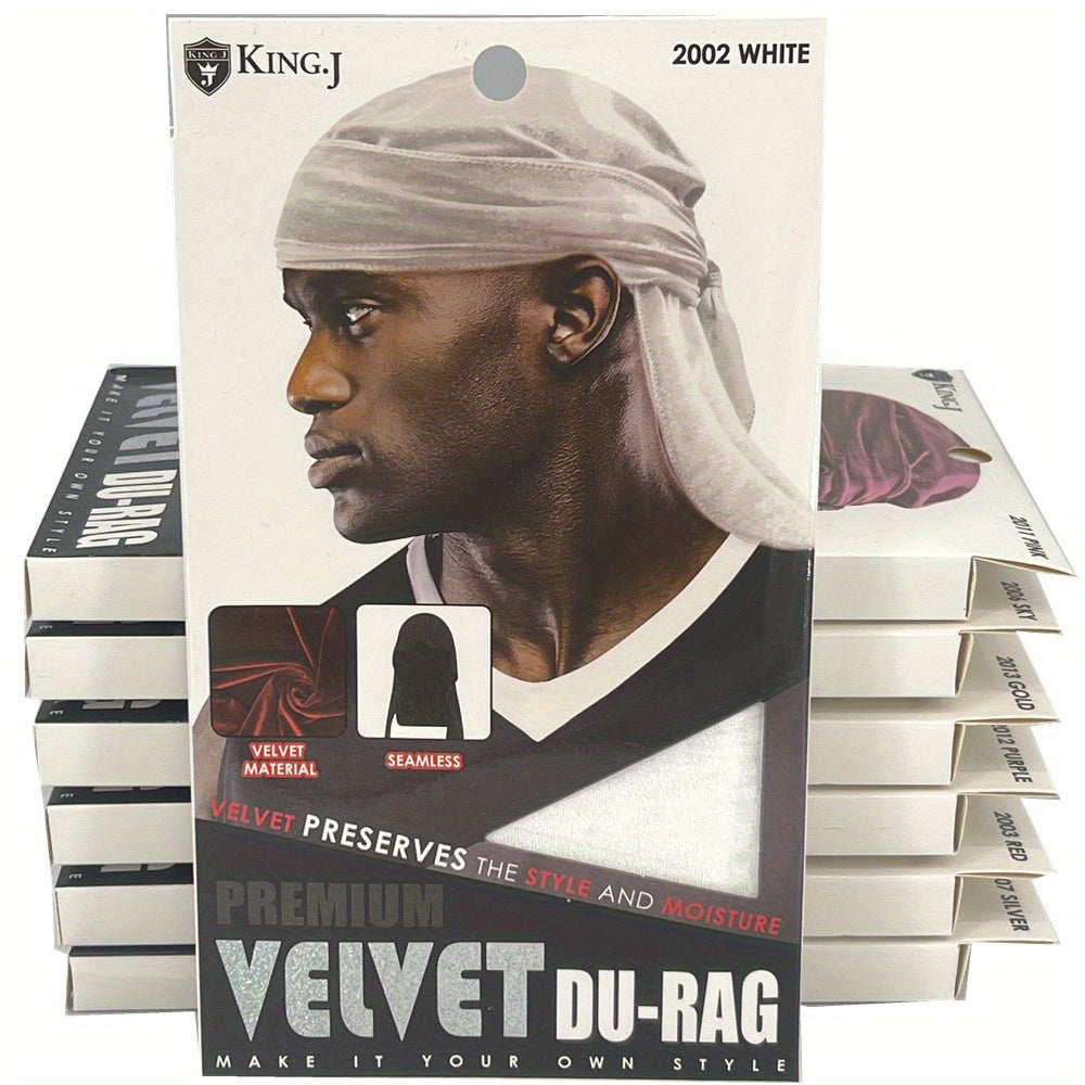 Velvet Durag For Waves Long Tie Waves Cap Men Durag Soft Smooth Breathable