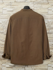 Men's Solid Button Down Shirt Long Sleeve Lapel Top