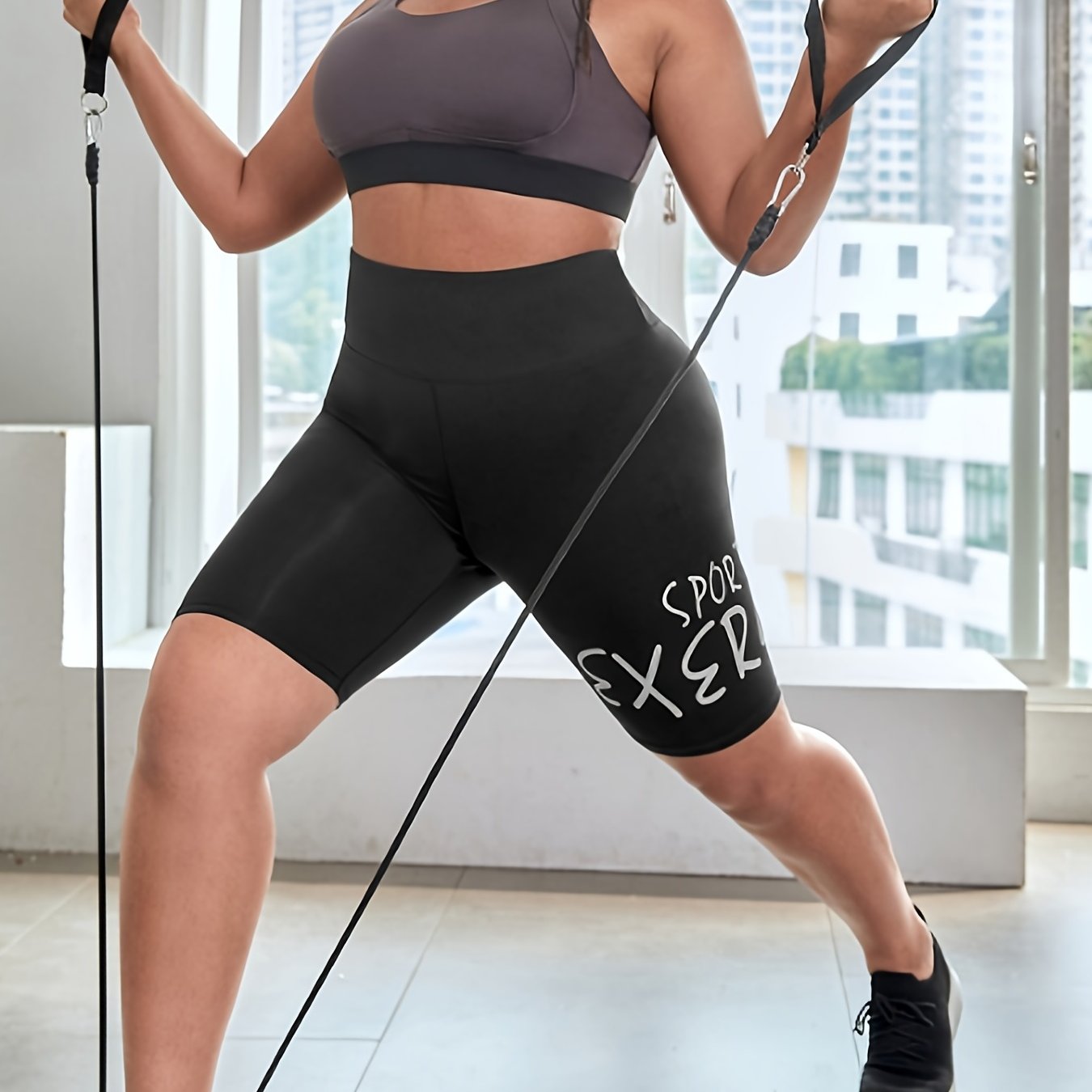 High Waist Skinny Bike Shorts Women's Plus Workout Sports Shorts