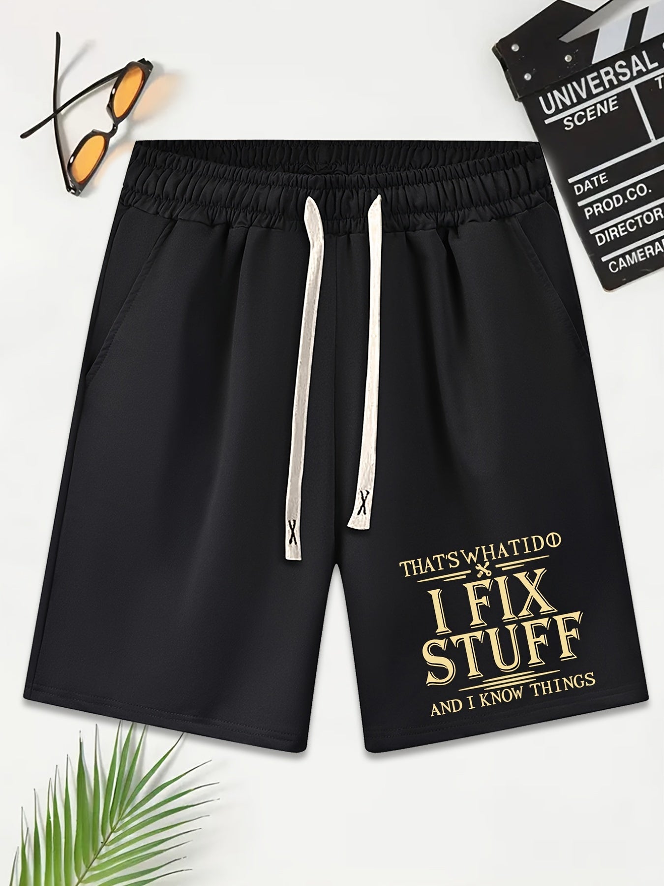 Men's Skull Basketball Player Print Shorts Elastic Waist Casual Drawstring Short
