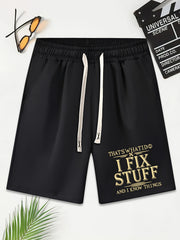 Men's Skull Basketball Player Print Shorts Elastic Waist Casual Drawstring Short