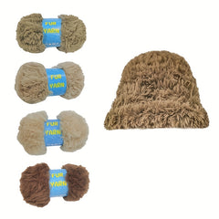 Soft Fluffy Faux Mink Fur Yarn for DIY Knitting, Crocheting - 50g