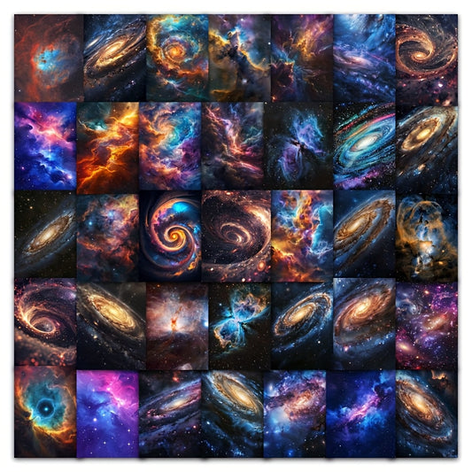 63pcs Galaxy Vinyl Decals for Scrapbooks Laptops Skateboards Water Bottles