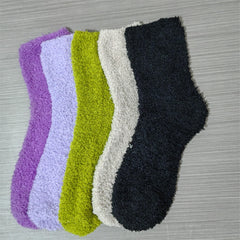 5 Pairs Fuzzy Floor Socks Warm & Comfy