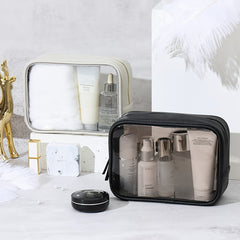 Waterproof Toiletry Bag with PU Leather PVC Combination