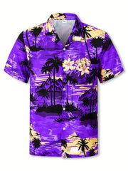 Hawaii Coconut Tree Graphic Print Boys Cotton Top Shirt