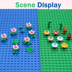 Pond Building Blocks Decorated Lotus Set Frog Squirrel Mushroom DIY Spare Parts