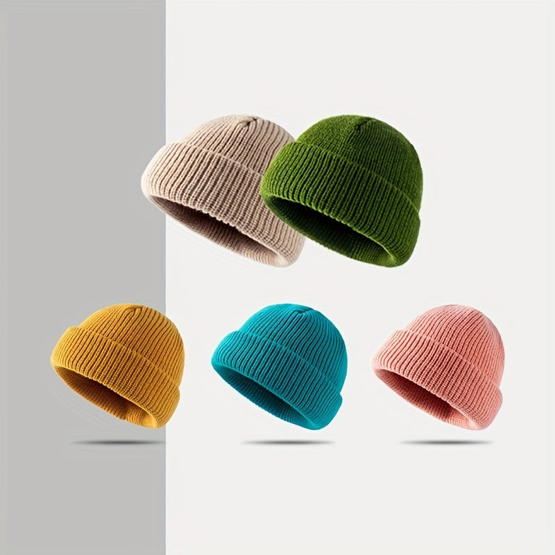 Unisex Beanie Hat Classic Casual Warm Soft Hip Hop Knitted Hat Kids Adults Teens
