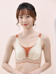 Mesh Wireless Bra Seamless Scallop Trim
