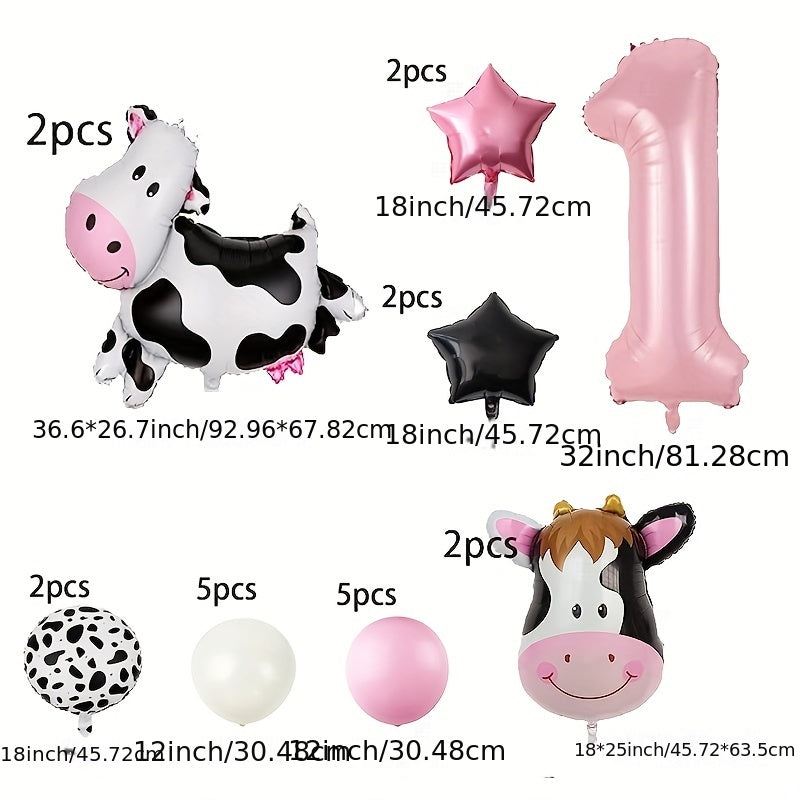 Cow Balloon Set Birthday Party Decoration Farm Animal Theme