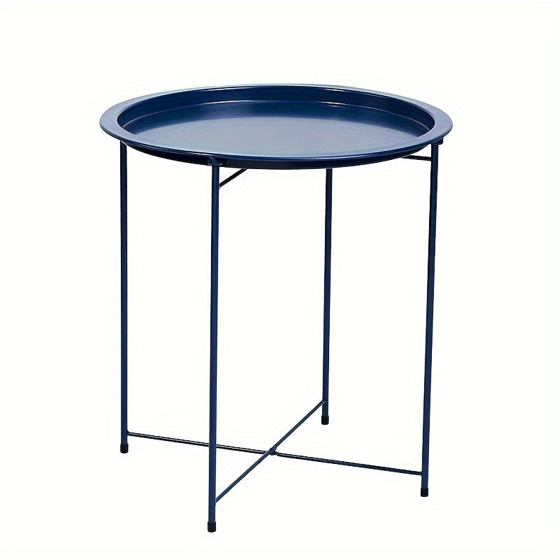 Foldable Round Tray Table for Flower Pots Books Ornaments