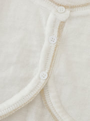 Toddler Girls Thin Block Trim Long Sleeve Button Knit Cardigan