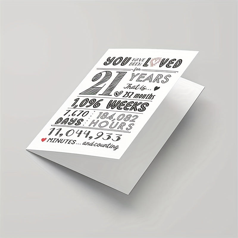 21st Birthday Card for Women - Happy 21st Birthday Decorations - 21 Years Loved